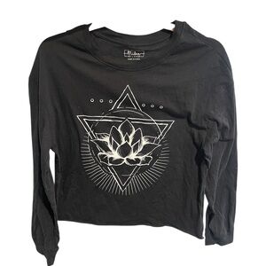 Miken Black Graphic Long Sleeve Top
